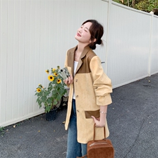 2026新款现货韩系复古撞色拼接休闲气质小西装P155K248，女装西装，2D146