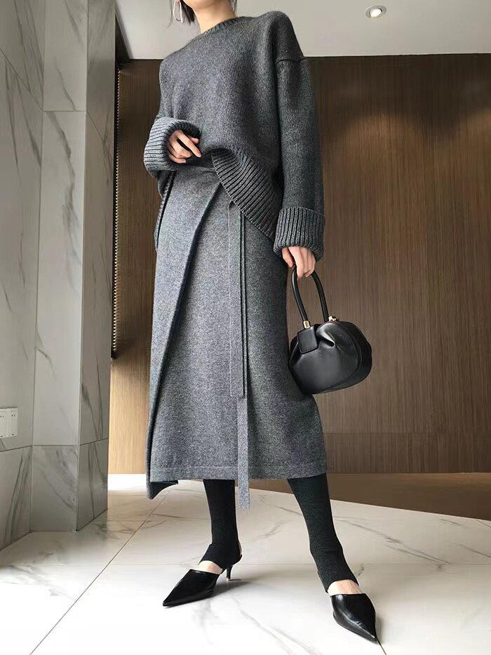 重磅加厚圆领女宽松显瘦慵懒风百搭针织衫打底毛衣,针织衫/毛衣,半城羊绒