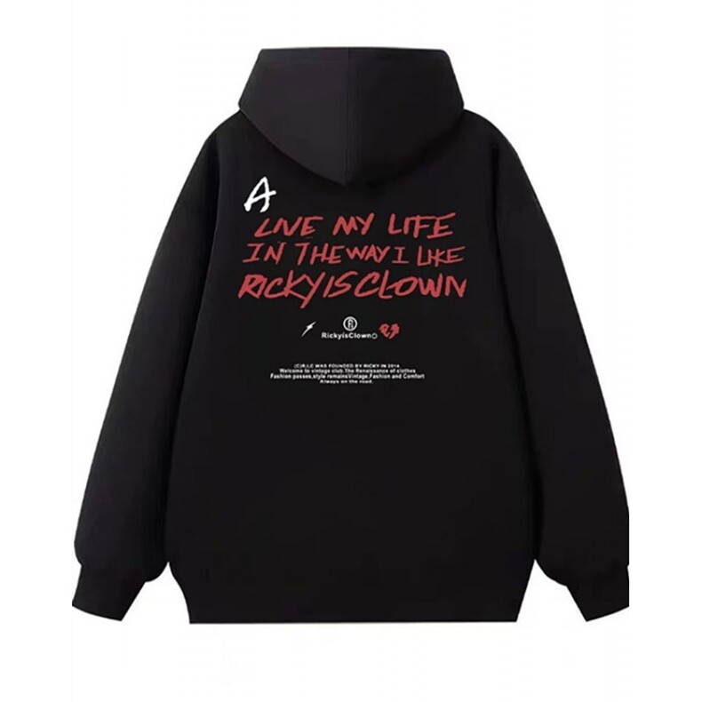 小众字母印花重磅连帽卫衣男秋冬季宽松潮流帅气加厚外套W3313，女装短外套，星座1116A（原606A-3）