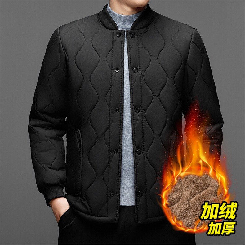 中老年羊羔绒男外套棉衣加绒棉服大码加厚冬装棉袄夹克保暖感,男装夹克,钱塘6003（原4033）