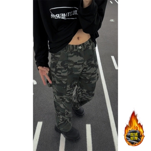 B221美式ins高街迷彩加绒牛仔裤LK24366-特P36控68 加绒特P46控88图片