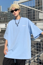 新款抖音直播得物男女短袖T恤220克纯棉T5109P23，男装T恤，电商C408-1(原B339-1)