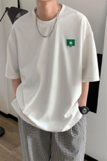 华夫格短袖T恤男320g重磅美式高级感上衣服潮流oversize潮牌半袖，男装T恤，电商A309