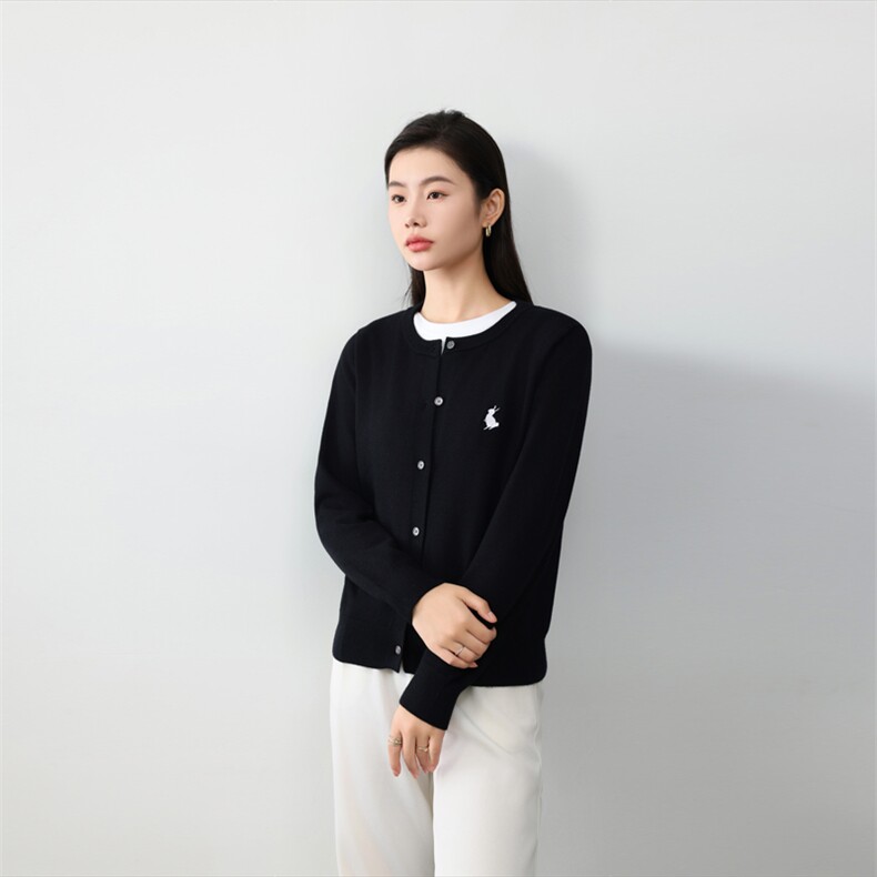 小兔刺绣开衫,针织衫/毛衣,美莎羊绒