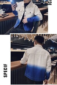 2021春款社会小伙炸街吊染渐变翻领夹克爆款外套  J215-P125控155图片