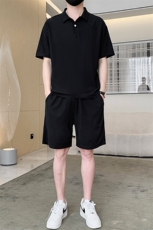 35339-P55大码胖子夏季华夫格休闲运动套装，男装休闲套装，星座209