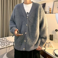 美式毛衣男慵懒风休闲针织衫纯色开衫毛衣HM204P63，男装针织衫/毛衣，星座1116-2