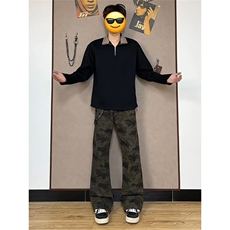 1506-1/KF51201/P47复古迷彩工装牛仔裤男款春秋直筒微喇裤子百搭，男装牛仔裤，星座1506-1