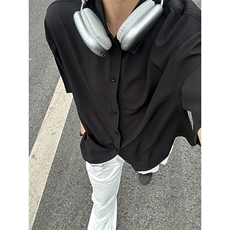 薄款冰丝短袖衬衫男简约纯色垂感休闲痞帅衬衣CS288-P20，男装T恤，星座301C-5