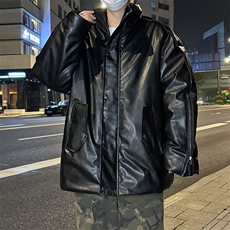 冬季美式高街情侣装PU皮棉衣外套立领棉袄上衣潮1699P100，男装棉衣，星座410-2