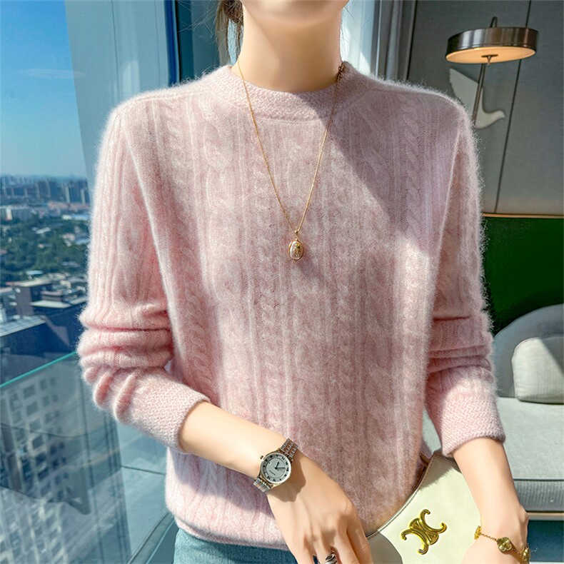 针织打底衫女2024秋装新款气质内搭气质套头毛衣,女装羊毛衫,宇灿羊绒