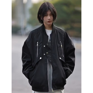 街头棒球服简约时尚男女宽松外套潮cleanfit夹克 JT118图片