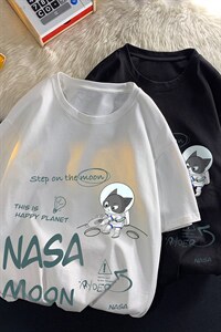 DX17187-P20NASA联名同款纯棉短袖t恤男大码半袖打底衫宽松平铺,男装T恤,电商A040