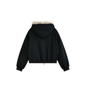 现货高品质冬季重磅硬挺毛领加厚外套加绒奥粒绒卫衣男AH1160-P75图片