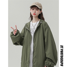 2025夏季新款纯色连帽宽松情侣防晒衣F169/P69，女装防晒衣，星座202-3