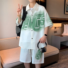 夏季新款开衫青少年套装时尚潮流男装两件套，男装休闲套装，星座1206（原A206）