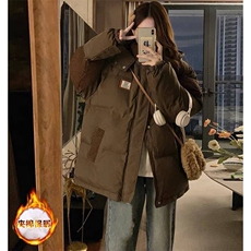 F03拼接灯芯绒棉服连帽棉袄新款潮牌棉衣痞帅工装外套，男装棉衣，星座308A-1（原309B-1）