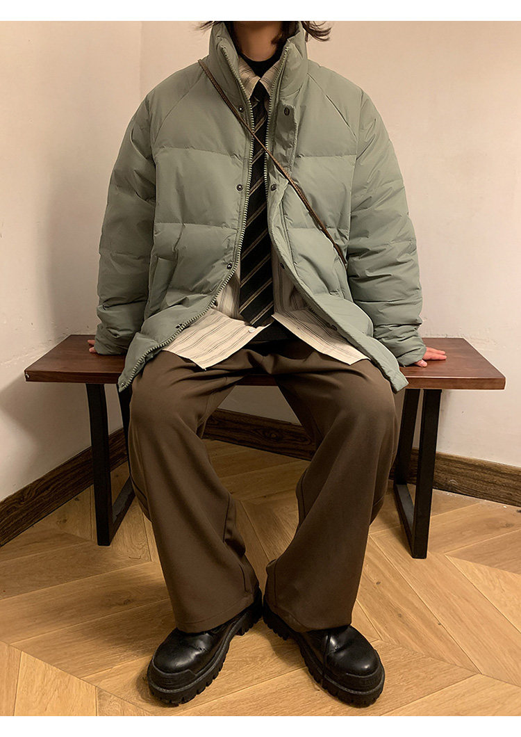 纯色立领情侣大码可穿200斤短款轻薄插肩袖得物白鸭绒羽绒服,男装羽绒服,星座301D-4(原星座1004-4）