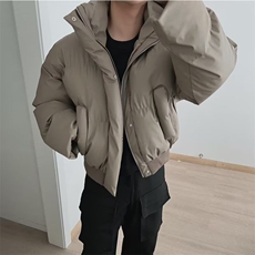 pu皮廓形短款棉服男冬季加厚保暖美式三防棉衣外套高级感痞帅棉袄，男装棉衣，星座1506-1