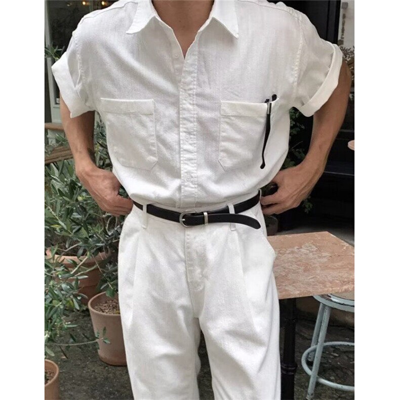 夏季日系白色短袖衬衫女男情侣夏装文艺简约休闲衬衣服C49,男装衬衫,星座1116A（原606A-3）