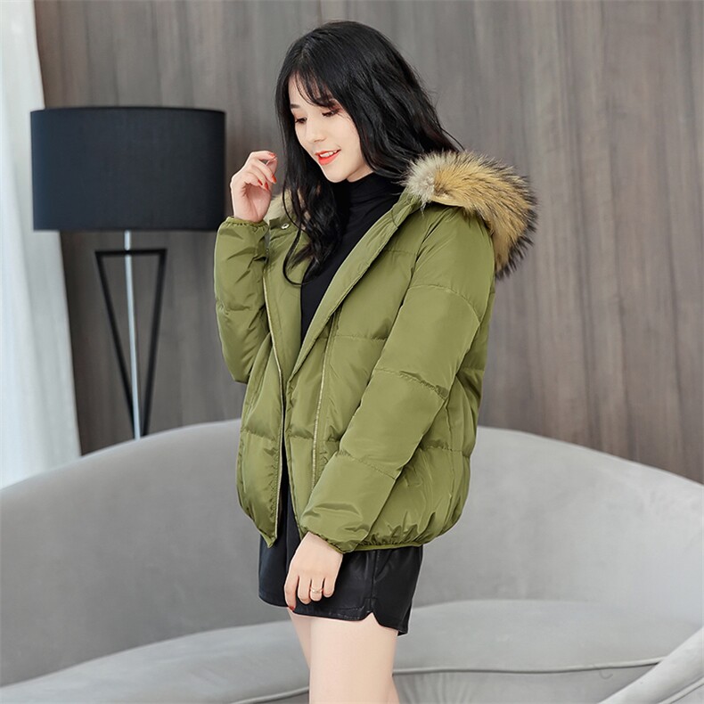 纯色连帽拉链2023年冬季长袖加厚羽绒服,女装羽绒服,曼琳思菲