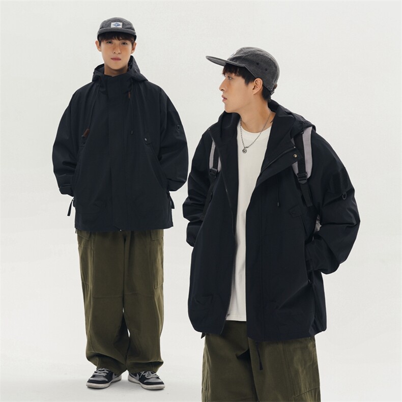 冲锋衣男高品纯色宽松夹克外套DSA157B-J90-P60,男装夹克,电商A157B