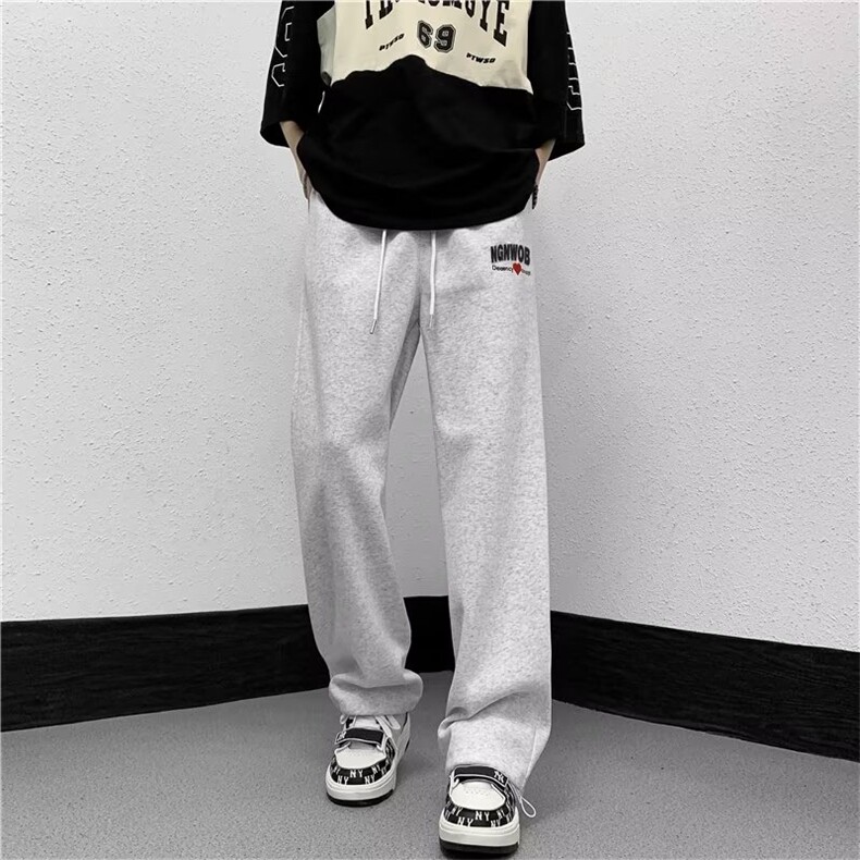纯色束脚原宿时尚潮牌潮运动裤夏季男休闲裤九分裤青春流行微弹图片