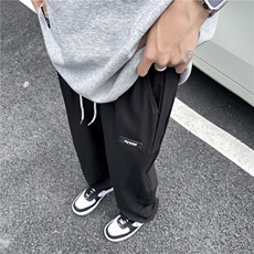 宽松休闲裤男韩版潮流百搭裤夏季薄款坠感阔腿拖地长裤K02861-P35，男装休闲裤，星座308B-2