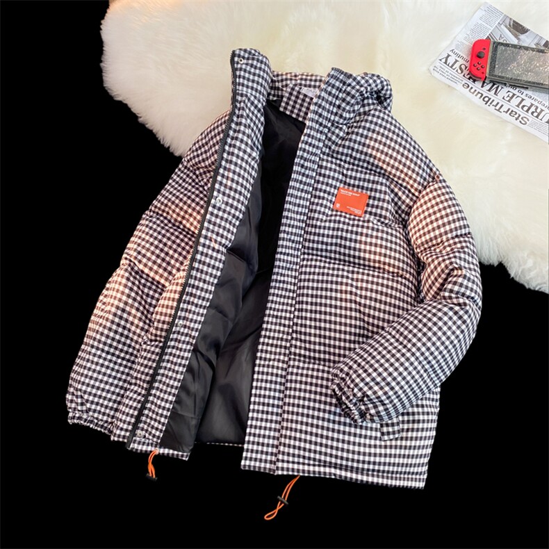 2023加厚格子棉衣男女棉服连帽面包服棉袄外套3332-P100控148,男装棉衣,星座207
