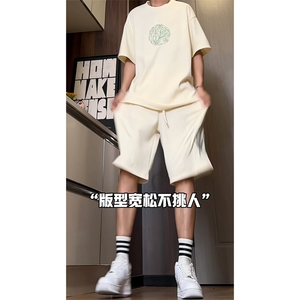 量大优 供视频 菠萝格套装刺绣短袖短裤男大码M-5X TZ27-特P48图片