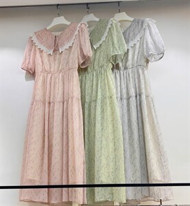 经典碎花雪纺连衣裙，女装连衣裙，兰·米其