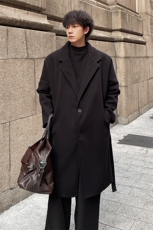 秋冬毛呢大衣男潮美式复古风衣宽松中长外套MN9568/P100加棉P110，男装风衣，电商B316