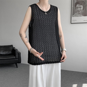 BX1130-特批30 控58 小众高品质镂空衬衫内搭大码短袖背心T恤图片