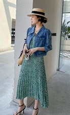 夏季新品牛仔碎花两件套套裙，其它，迈裳亿