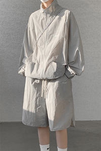 8XL-M 特大码冰丝防晒服短裤套装男户外防晒衣运动外套潮TZ102P65图片