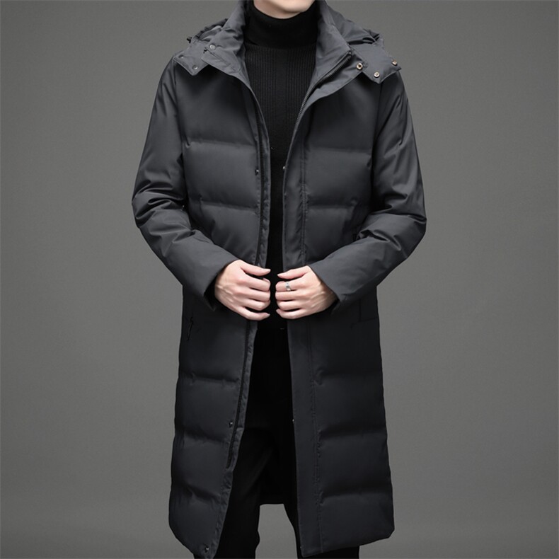 中青年男士冬季新款连帽羽绒服商务休闲长款外套男装SW0827-P355,男装羽绒服,电商B212（原钱塘6029）