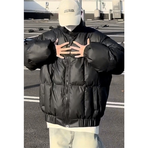 档口切片 吐司方格pu皮蓬松保暖棉服防水棉衣M2509-P98量大优图片