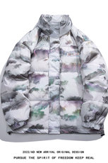白鸭绒白底22冬季潮流迷彩设计立领羽绒服YR106P245控298，男装羽绒服，电商A247-1