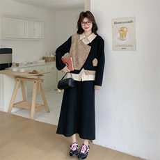 26春新款现-慵懒风假两件减龄拼接两件套2617-P175K288，女装套装/套裙，2B190