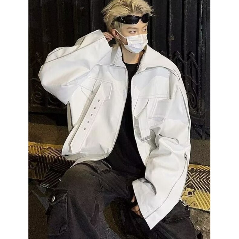 牛仔外套春秋天上衣宽松休闲小个子设计感小众夹克J3610,男装工装外套,星座1116A（原606A-3）