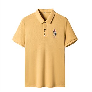 夏季新款男士翻领短袖t恤中年有领男装上衣服休闲POLO衫图片