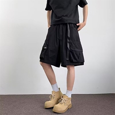 工装休闲短裤男士韩版潮流高街大口袋2025夏季ins五分裤K6402-P48，男装牛仔裤，星座412-3