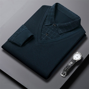 男士polo衫长袖t恤男春秋季打底衫翻领体恤商务男衣服时尚