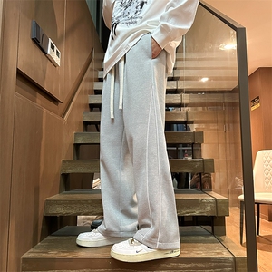 KP785P45港风休闲裤宽松运动裤拖地裤束脚裤男