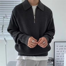 B321P48秋冬男装修身短款毛衣翻领男装上衣，男装针织衫/毛衣，星座512-6