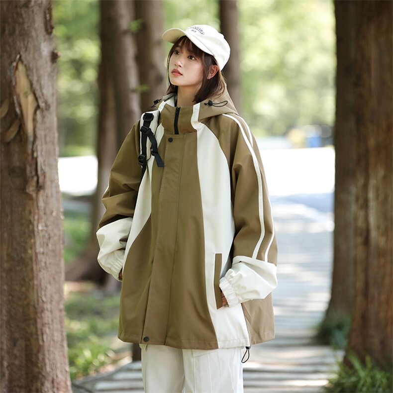 港风双面穿男女同款拼接夹克运动青少年外套四级防泼水有报告，男装夹克，电商A409-1