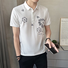 男装Polo衫翻领短袖印花透气2025新款短袖t恤C317-1855-P55，男装Polo衫，电商C317