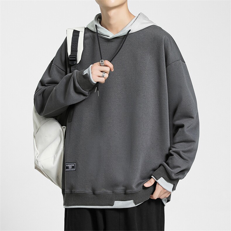 春秋季连帽卫衣慵懒风宽松休闲百搭街头风潮流卫衣VE5604-P35,男装卫衣,星座717