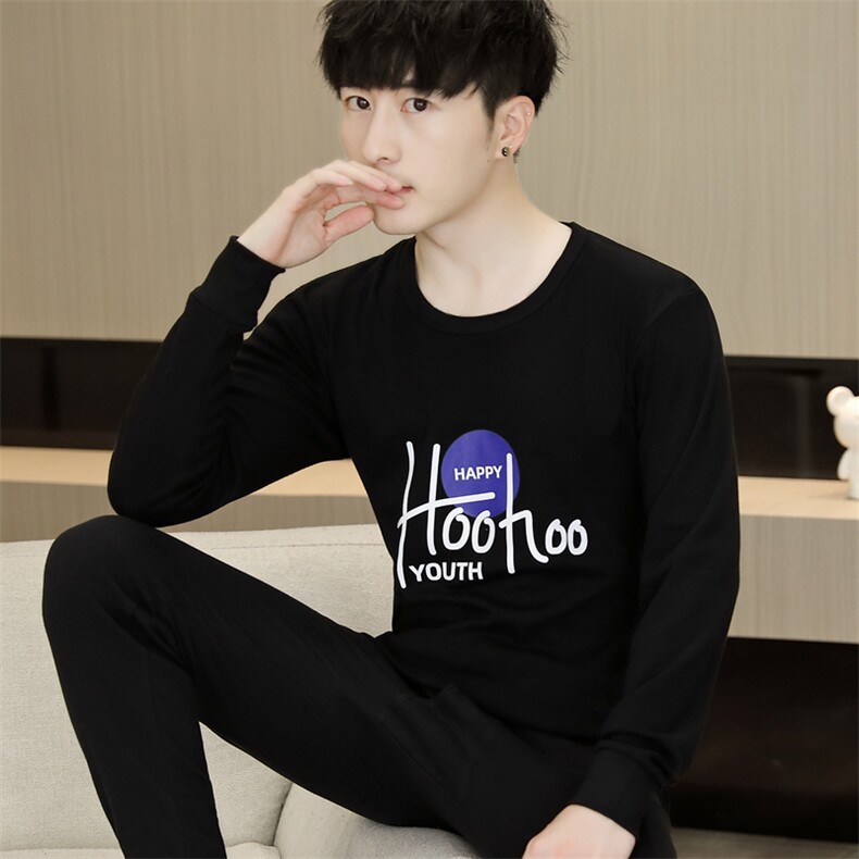 全棉男士秋衣秋裤薄款保暖内衣纯棉毛衫套装310B-3-2301-P42，男装休闲套装，星座310B-3