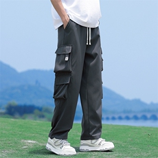 美式复古高街工装裤男直筒阔腿休闲裤时尚潮流ins长裤K490-P35，男装休闲裤，星座308B-2